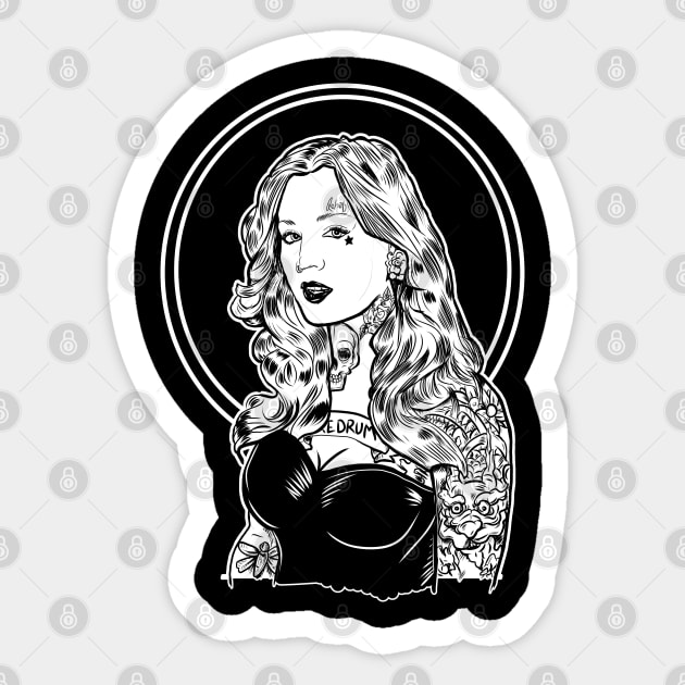 Tattooed Pin Up Girl Sticker by silentrob668